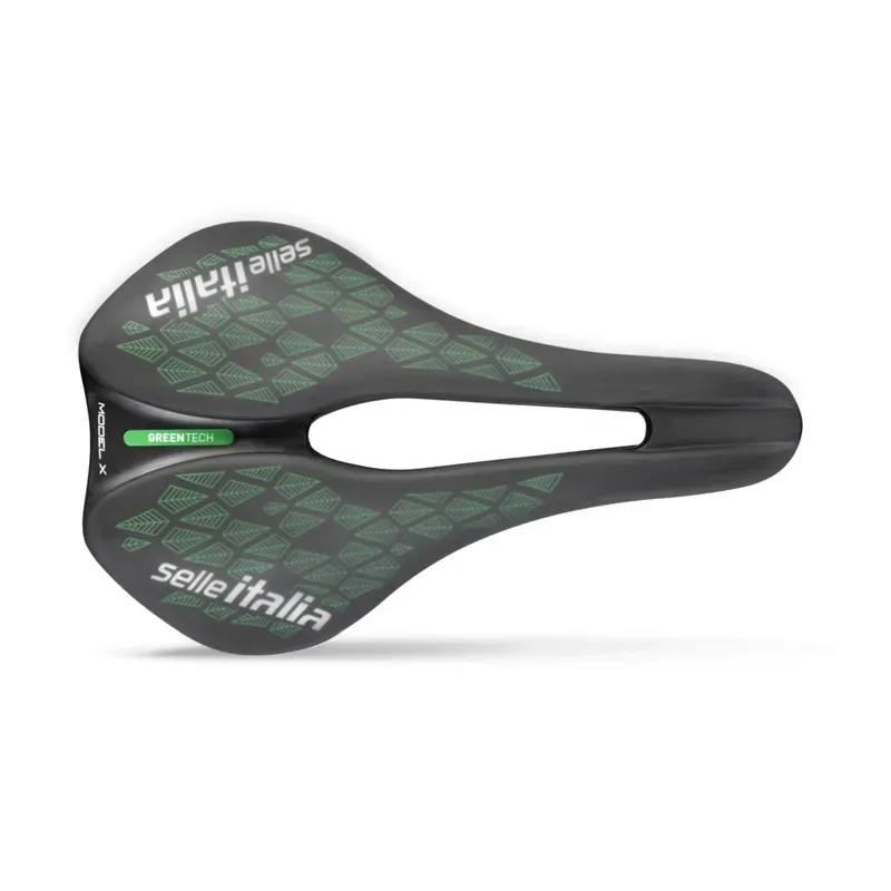 Selle Italia Model-X Green Superflow Leaf L3 Saddle in Black/Green