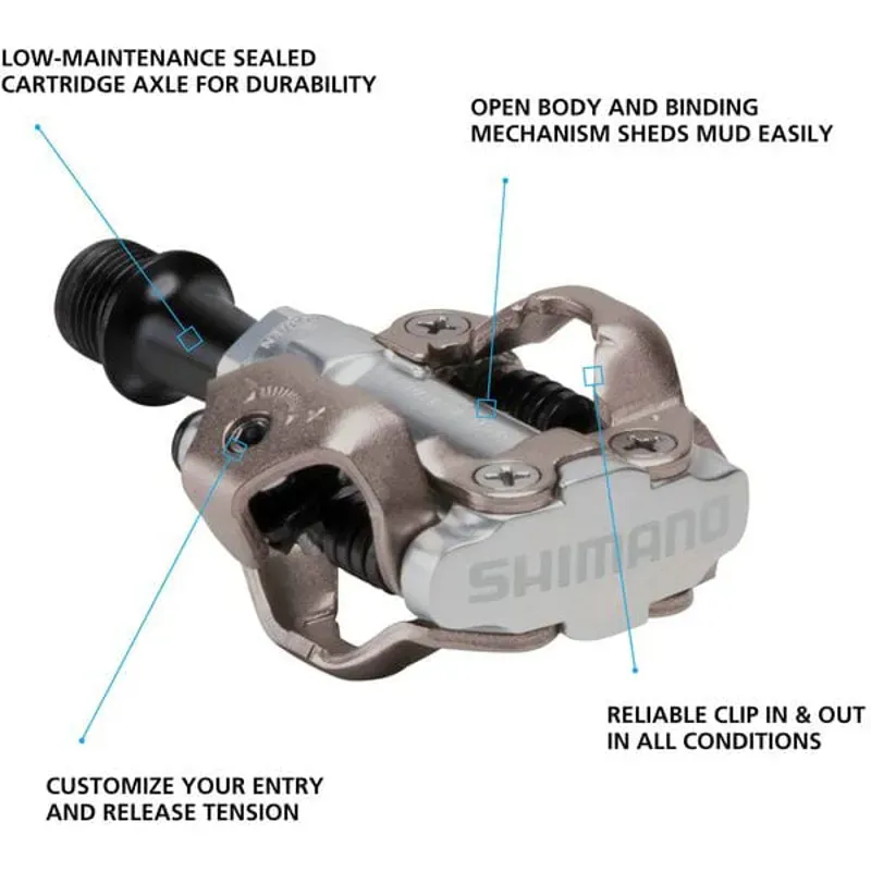 Shimano Pedals PD-M540 MTB SPD Pedals in Silver-1