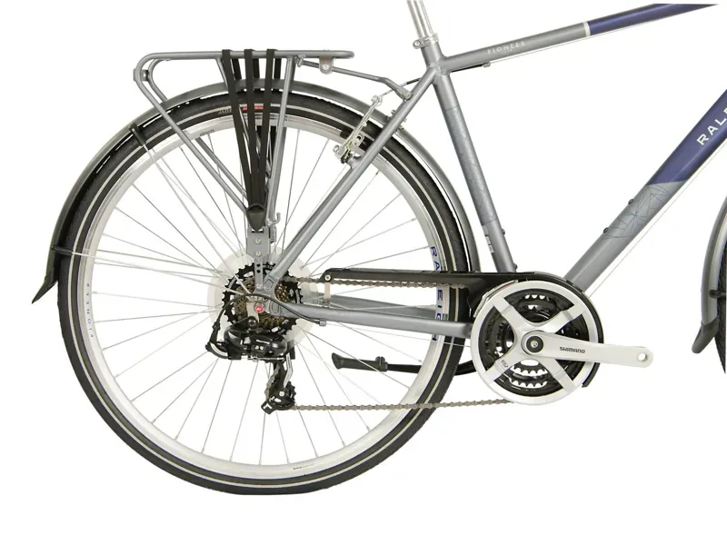Raleigh Pioneer Tour Crossbar Hybrid Bike in Blue - Silver-1