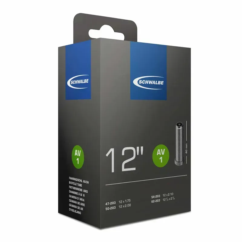 Schwalbe 12.5x1.75-inch Tube w/ 45-deg Car Valve in Black
