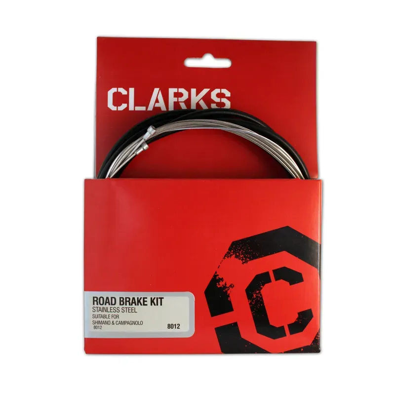 Clarks S/S Front/Rear Brake Cable Kit w/Outer Casing in Black