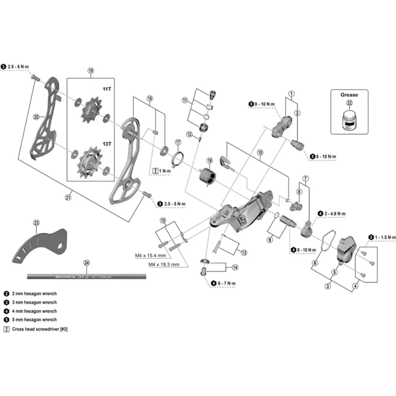 Shimano RD-R8000 cable adjusting bolt unit - Y3E998030-1